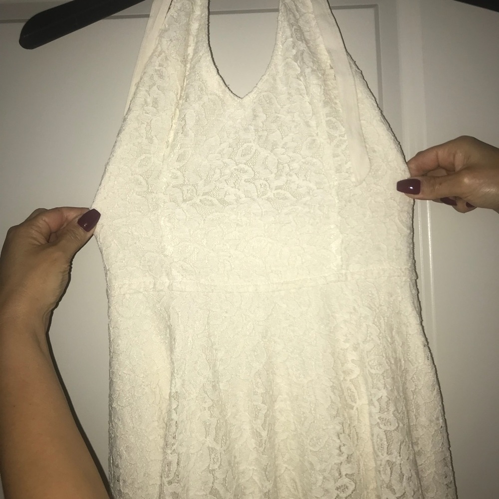 White lace halter dress